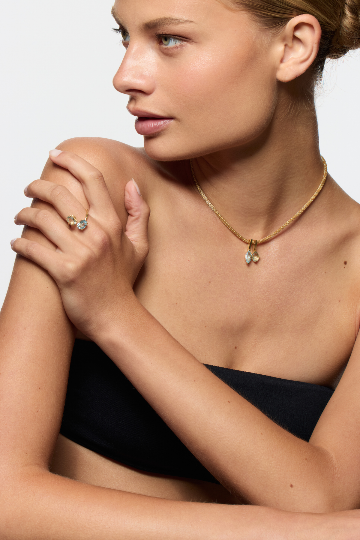Solraine Necklace, Sky Blue Topaz